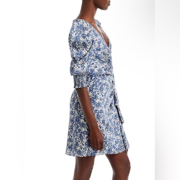 Cinq à Sept Women's Blue Lucinda Floral Print Ruffled Dress - Picture 5 of 13